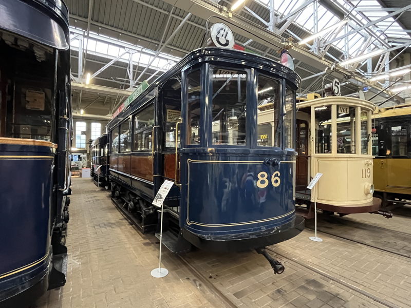 86
Energie/AEG, *1906 • Tramcar, 4 wheels • Serie 71 - 90
ex RETM
Rotterdams Openbaar Vervoer Museum ROVM_86_2x_Mus.JPG